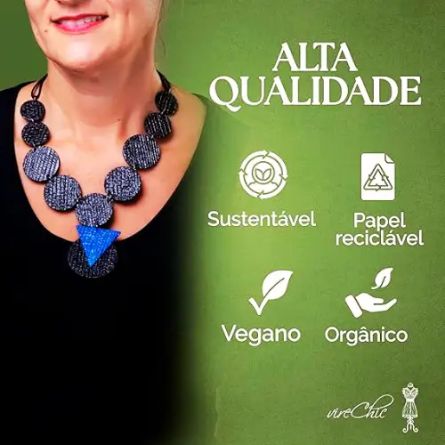 Colar Feminino Magia na Floresta - Feito à Mão de Fibra de Banana