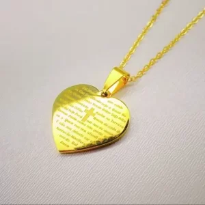 Oferta Corrente Colar Feminino Pai Nosso De Aço Inox